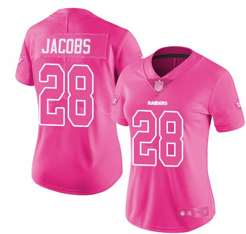 Women's Las Vegas Raiders ACTIVE PLAYER Custom Pink Limited Stitched Jersey